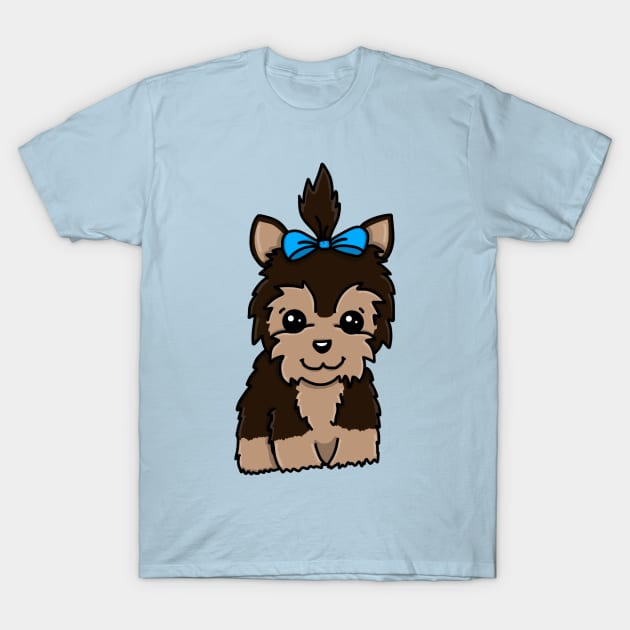 Chibi Yorkie (Large Design) T-Shirt by Aeriskate